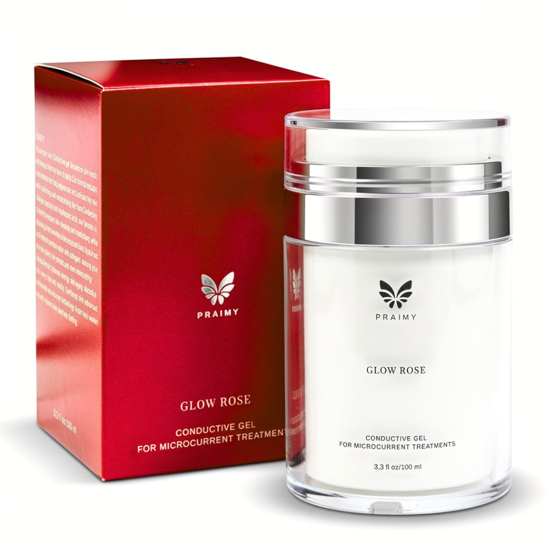 Glow Rose Premium Conductive Gel for Microcurrent & RF Devices Keeps Current Strong for Better Lift & Consistent Results Leave-On, Non-Sticky Performance Skincare