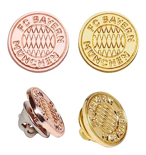 FC Bayern München Logo Pin 2er Set Gold & Rosegold Damen Anstecker Emblem Button FCB FC Bayern München Logo Pin 2er Set Gold & Rosegold Damen Anstecker Emblem Button FCB