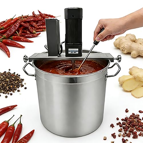 Olla automática inclinable for cocinar salsa, máquina for freír condimentos de acero inoxidable, con velocidad ajustable, raspador de 4 cuchillas, motor de cobre puro, for bebidas con chile