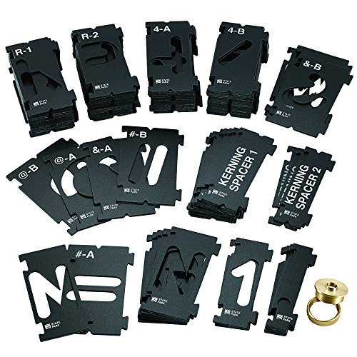Rockler Router Letter Template Set (1-1/2”H - 99 Pieces) – State Park Font Letter Router Template – Interlocking Sign Making Templates w/Letters, Numbers, & More - Interlock Signmaker's Templates