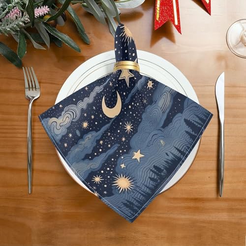 Servilletas de Tela Qilmy Estrellas y Luna Pack 6 miniatura 2