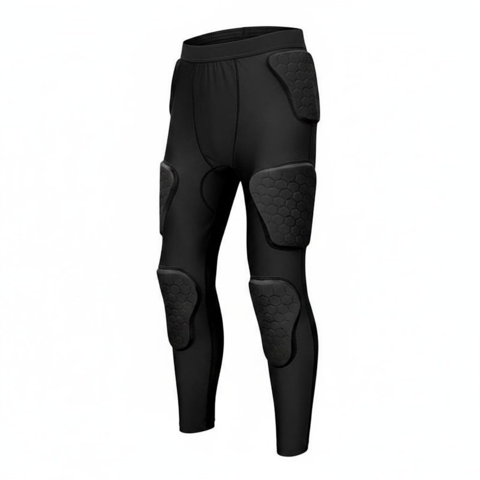 UJEAVETTE Shock Absorbing Padded Compression Pants Force-Absorbing Resistant Goalkeeper Training Pants Full Leg Protection Football Defensive Leggings Stretch Material for Adults-picture-13
