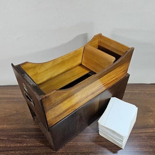 Caixa Mini Arquivo Vintage em Imbuia, 43 x 20 x 16 cm, Marrom Escuro, Anos 40