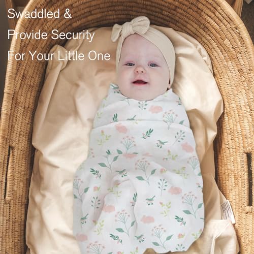 Image of Little Grape Land Muslin Swaddle Blankets 47''x47'' 4 Pack, 100% Cotton Large Size Baby Swaddles for Newborn, Soft Breathable Baby Blankets for Newborns, Butterfly&Bunny