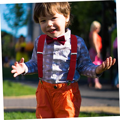 1Set Adjustable Back Suspenders Bow Tie Set with Strong Clips Elastic Clip Design for Boys for Any Occasion Excellent Idea4