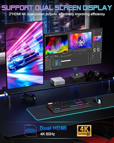 Image of Beelink EQR6 Mini PC AMD Ryzen 7 7735HS(Up to 4.75GHz), 24GB DDR5 RAM 500GB PCIE4.0 SSD Dual LAN Mini PC, AMD Radeon 680M, Dual HDMI / WiFi6 / BT5.2 / Home /Office /Build-in Power Supply Mini Computer
