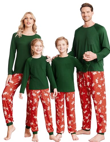 Ekouaer Family Matching Pajamas Christmas Sleepwear Long Sleeve Sleep Pjs