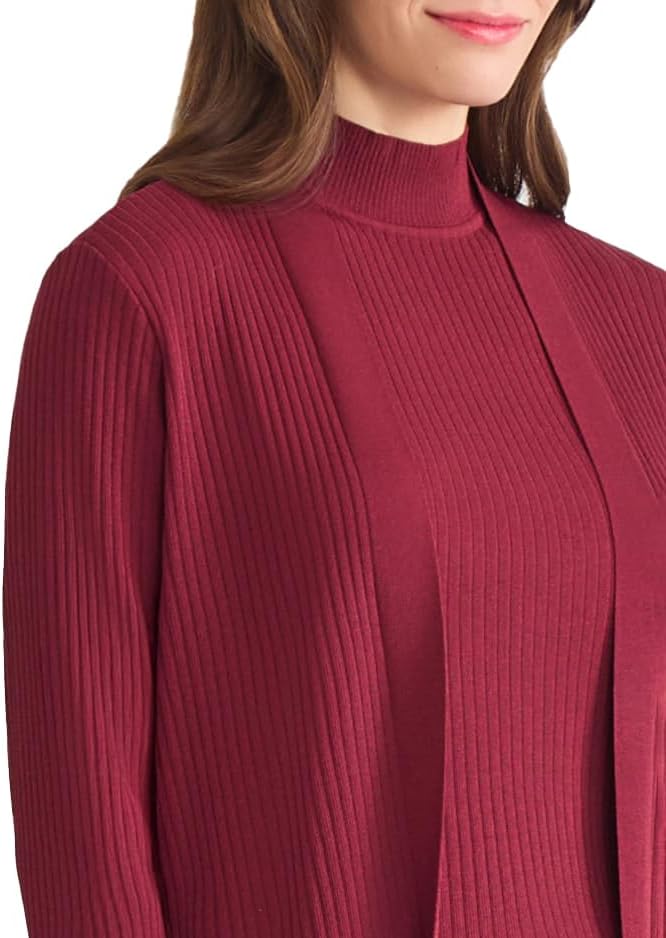 Jones New York Women's Long Sleeve Ribbed Cardigan Sweater - Image 2
