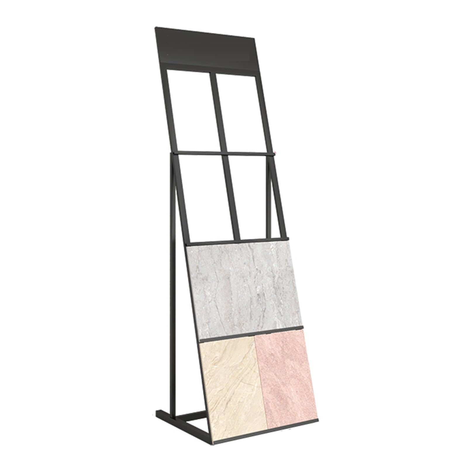 XLTFUC Metal Tile Display Rack,Floor Tile Display Stand,Floor Porcelain Tiles Sample Stand Holder,with 8 Card Slots,Suitable for Showrooms,Stores,Supermarkets and Warehouses(178x45x80cm)