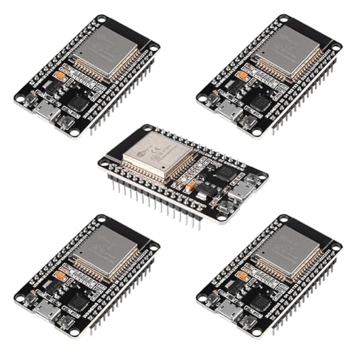 5PCS ESP32 ESP-32S WiFi Development Board NodeMCU ESP-WROOM-32 Microcontroller 2.4GHz Dual-Core WiFi Bluetooth Processor Integrated Chip CP2102