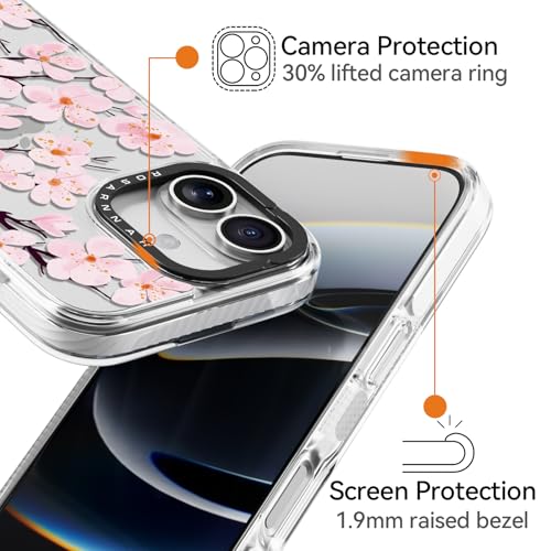 Coque antichoc 2 m pour iPhone transparente fleur de cerisier Rosarnnah - 4