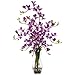 Nearly Natural 1190-PP Dendrobium with Vase Silk Flower Arrangement, Purple
