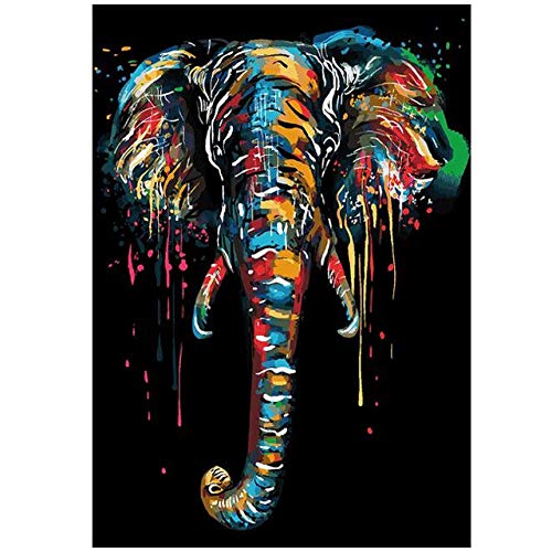 Graffiti Art Coloré éLéPhant Toile Tableau Peinture Animaux Affiche Abstrait Murale Art Decoration Tableaux Salon AlléE Decoration De La Maison 50 × 70 Cm Sans Cadre