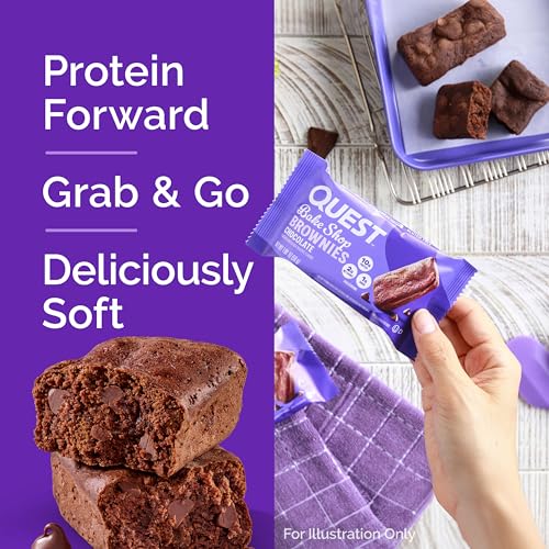 Image of Quest Nutrition Bake Shop, Chocolate Brownies, 10g Protein, 2g Net Carbs, 1g Sugar, Protein Snack, (Pack of 20)