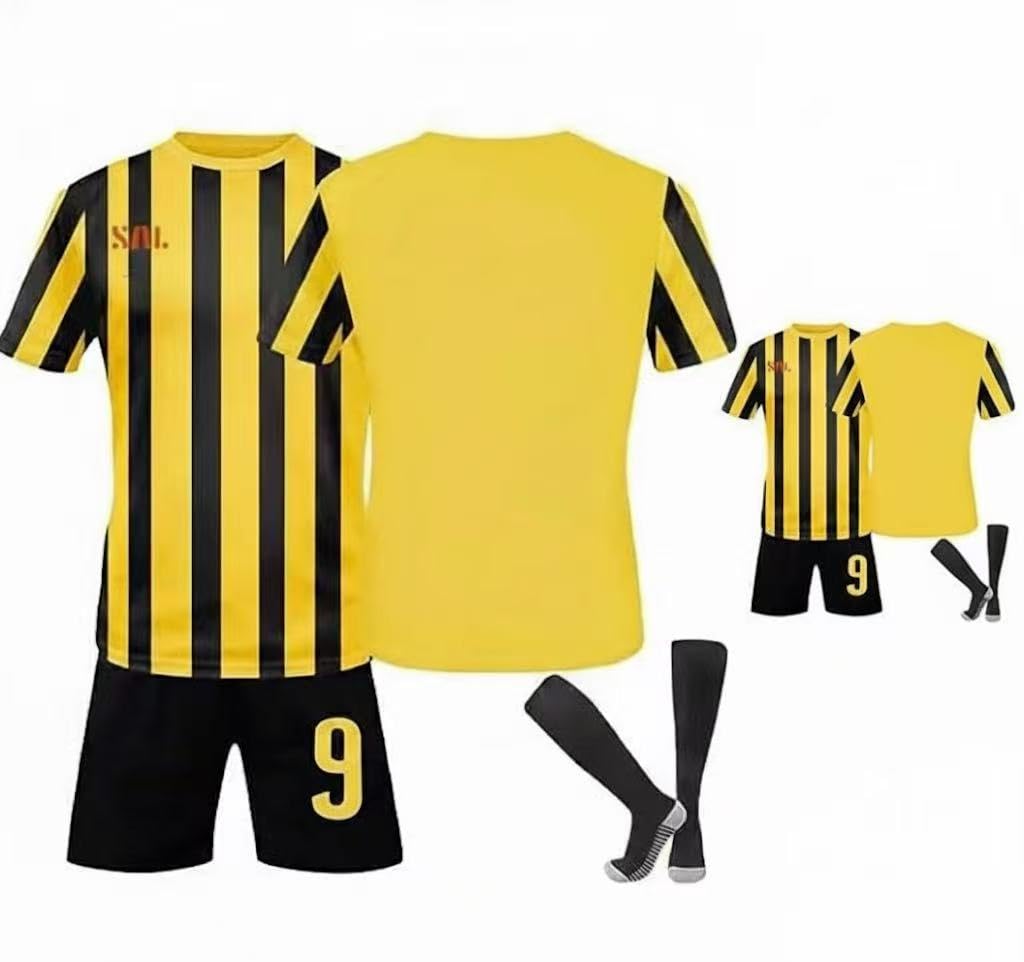 Benzema 9# Ittihad JEDDAH Home Football Adult Mens Jersey Shirt Shorts Socks Adult Sizes Kid Gift Kit Set