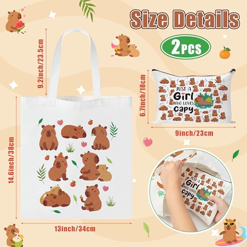 Image of Y1tvei Canvas Bags Gifts, Tote Bag with Makeup Pouch, Birthday Party Favors | Aesthetic Canvas Tote Bag cosmetic Pouch, Reusable Grocery Shopping Handbag, Women Travel Gift, Christian Religious Supply