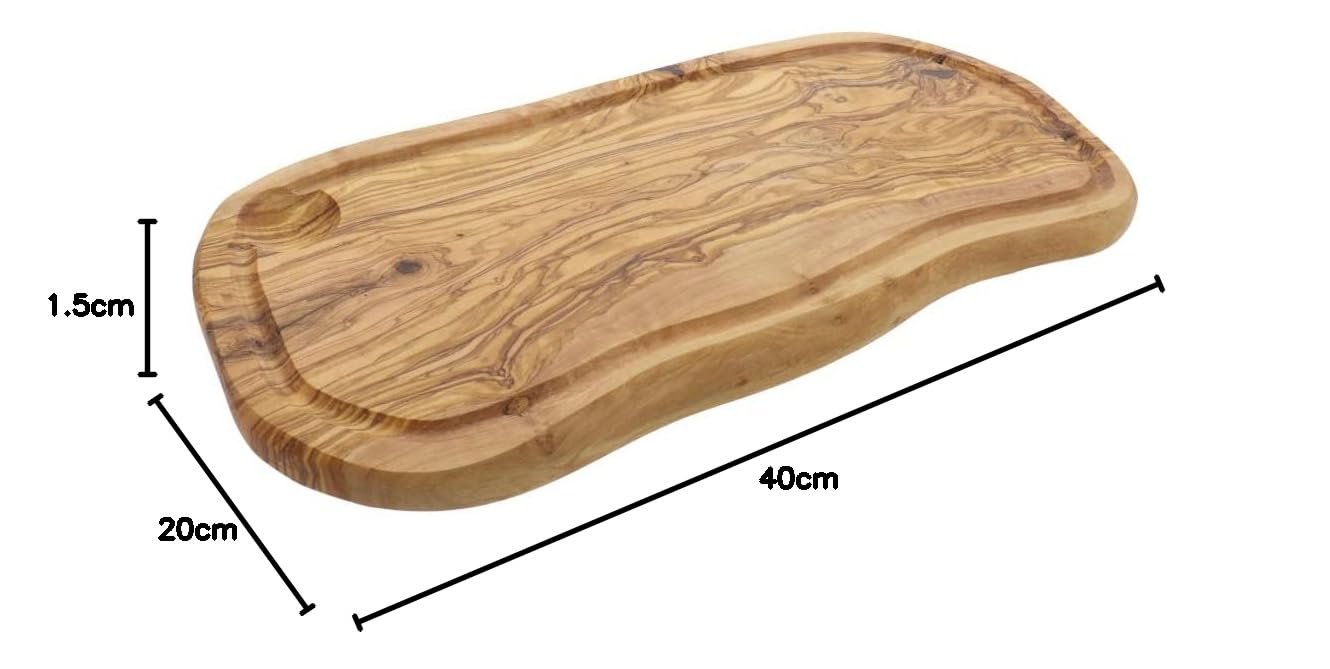 HOFMEISTER® Schneidebrett mit Saftrille, aus Olivenholz, 40 cm