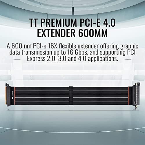 Image of Thermaltake 600mm PCI-E 4.0 Extender and Lian Li O11D EVO XL Upright GPU Bracket Kit for 40 Series GPUs