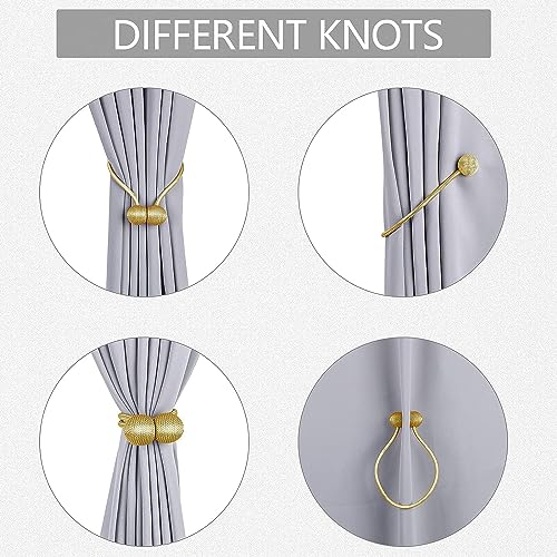 VRT-Window-Curtain-Tiebacks-Clips-VS-Strong-Magnetic-Tie-Band-Home-Office-Decorative-Drapes-Weave-Holdbacks-Holders-European-Style-Pair-6-Gold