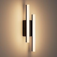 Klighten Indoor Led Wall Light 40cm, 12W 850LM, Mordern Decorative Wall Lamp, Wall Lights for Bedroom, Living Room, Hallway, Staircase, 110-240V, Warm White 3000K, Black