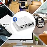 6-Channel Bluetooth Audio Marine Amplifier - 600 Watt Power Compact Weather Resistant Audio Amp...