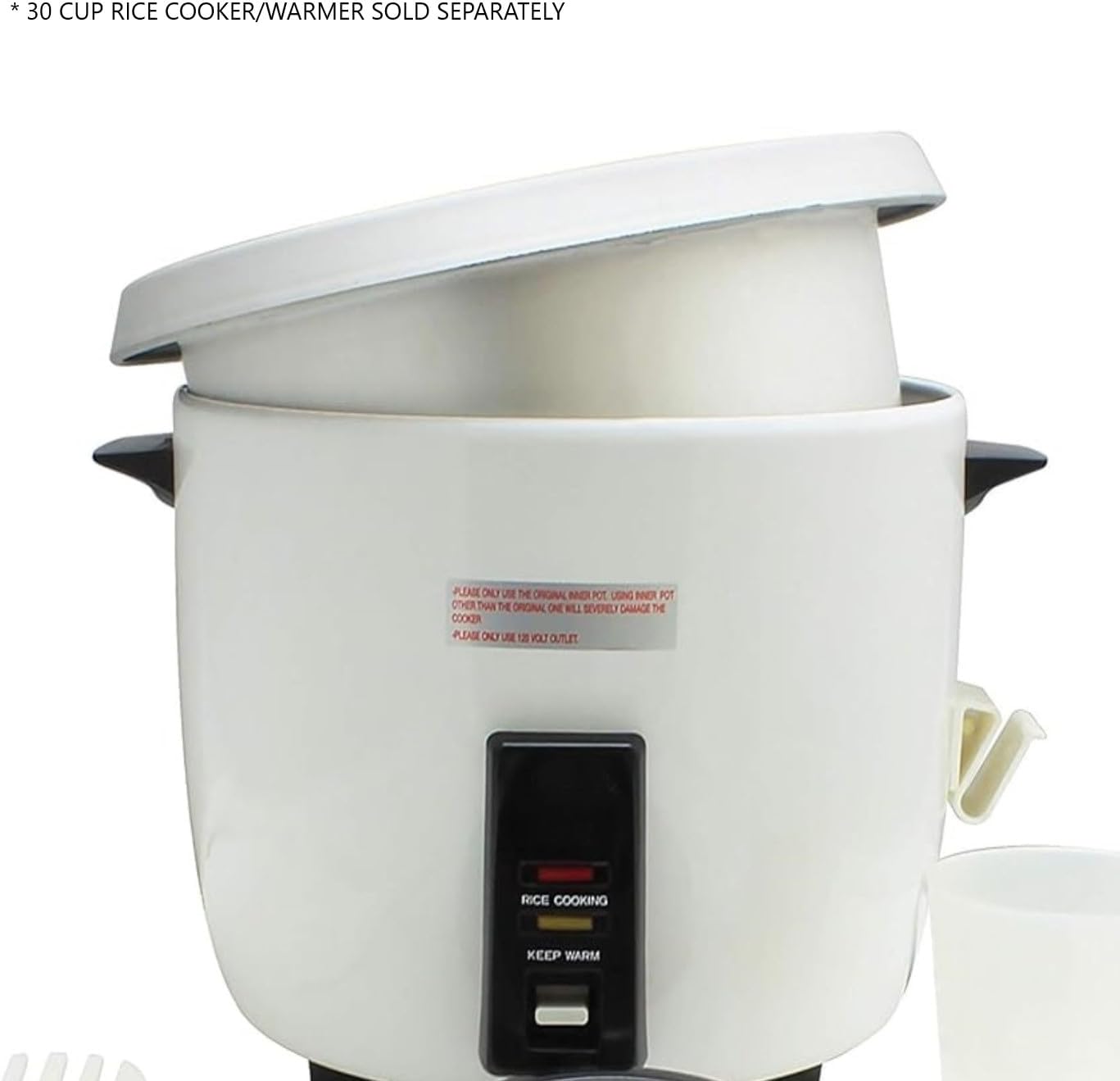 TrueCraftware- 30 cup Rice Cooker/Warmer Aluminum Inner Pot Replacement- Makes Soups Stews Grains Hot Cereals Commercial Rice Cooker Warmer for Home Kitchen Restaurants