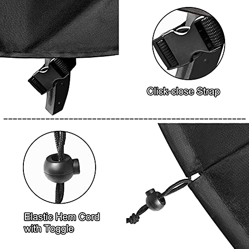 Fire Pit Cover Round, Waterproof Heavy Duty Patio Fire Pit Table Cover, Outdoor Garden Patio Protective Cover Fire Pit Furniture Covers 44In, Black #TOP3