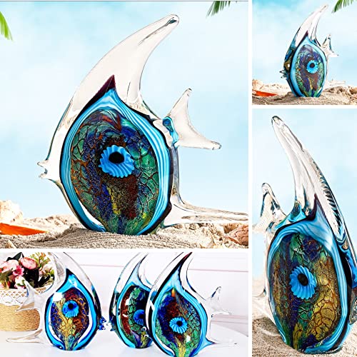 Eustuma Hand Blown Glass Tropical Fish Figurines Ornament,Sea Animal Sculpture For Fish Tank Aquarium,Sea Animals Collection For Birthday Gift,Glass Sculpture #TOP3
