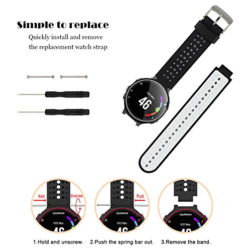 Honecumi Replacement for Garmin Forerunner 735XT Watch, Wristbands for Forerunner 220/230/235/620/630 - Image 4