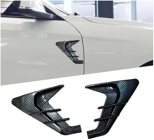 2 Piezas Cubierta de Ventilación Lateral de Guardabarros para Kia Sonet ABS Fibra de Carbono Estilo Adhesivos de Ventilación Lateral Resistentes a Rayaduras Exterior Deportivo Moldura de Carrocería Accesorios