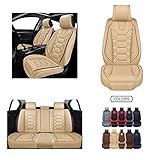 OASIS AUTO OS-004 Leather Car Seat Covers, Faux Leatherette Automotive Vehicle Cushion Cover for 5...