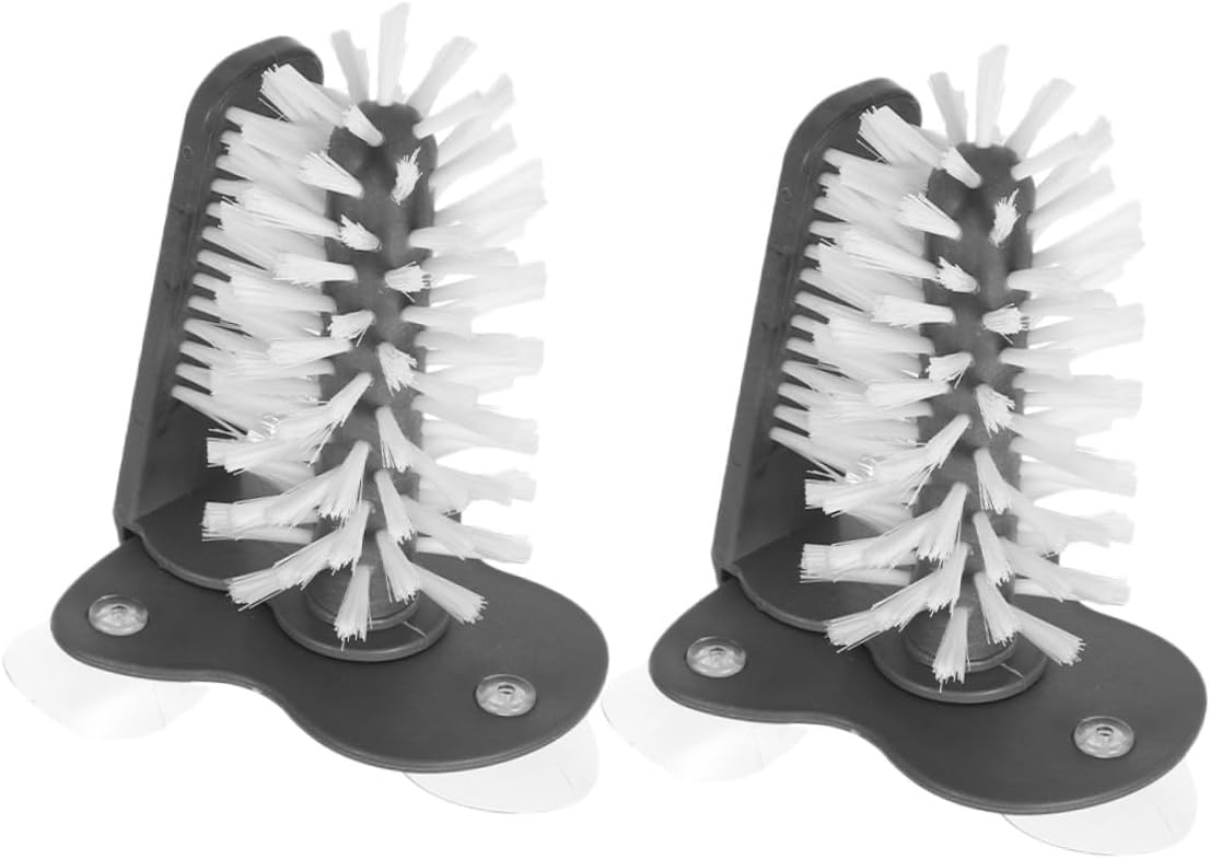 2pcs Suction Cup Bottle Brush and Glass Cup Washer for Kitchen Sink Multi-Function Plastic Water Bottle Cleaning Brush Set for Wine Glasses and Beer Mugs