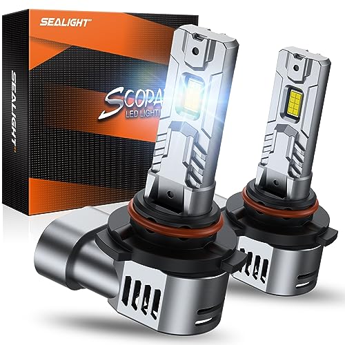 Sealight 9006 Fog Bulbs 36000LM 6500K Cool White HB4 Bulbs For Powersports With Cooling Fan, Canbus Ready 50000+ Lifespan, Pack of 2