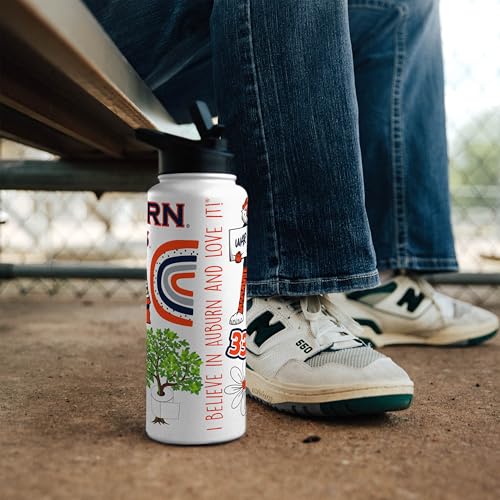 Image of Logo Brands NCAA Native 34 oz Quencher Water Bottle - | Local Icons Design | Double-Wall Insulated| Leak-Proof Lid & Built-In Straw