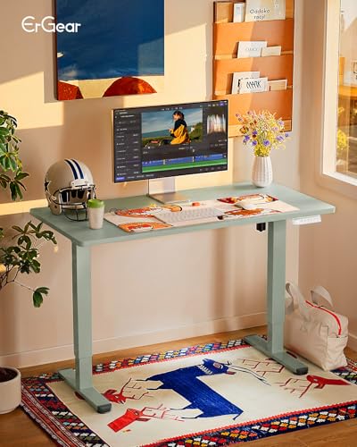 Image of ErGear Height Adjustable Electric Standing Desk, 32 x 19 Inches Sit Stand up Desk, Memory Computer Home Office Desk,Green