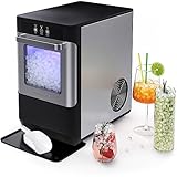 hOmeLabs Countertop Nugget Ice Maker - Stainless Steel with Touch Screen - Portable and Compact - Chewable Nugget Ice Machine - Produces Up to 44lb of Ice Per Day