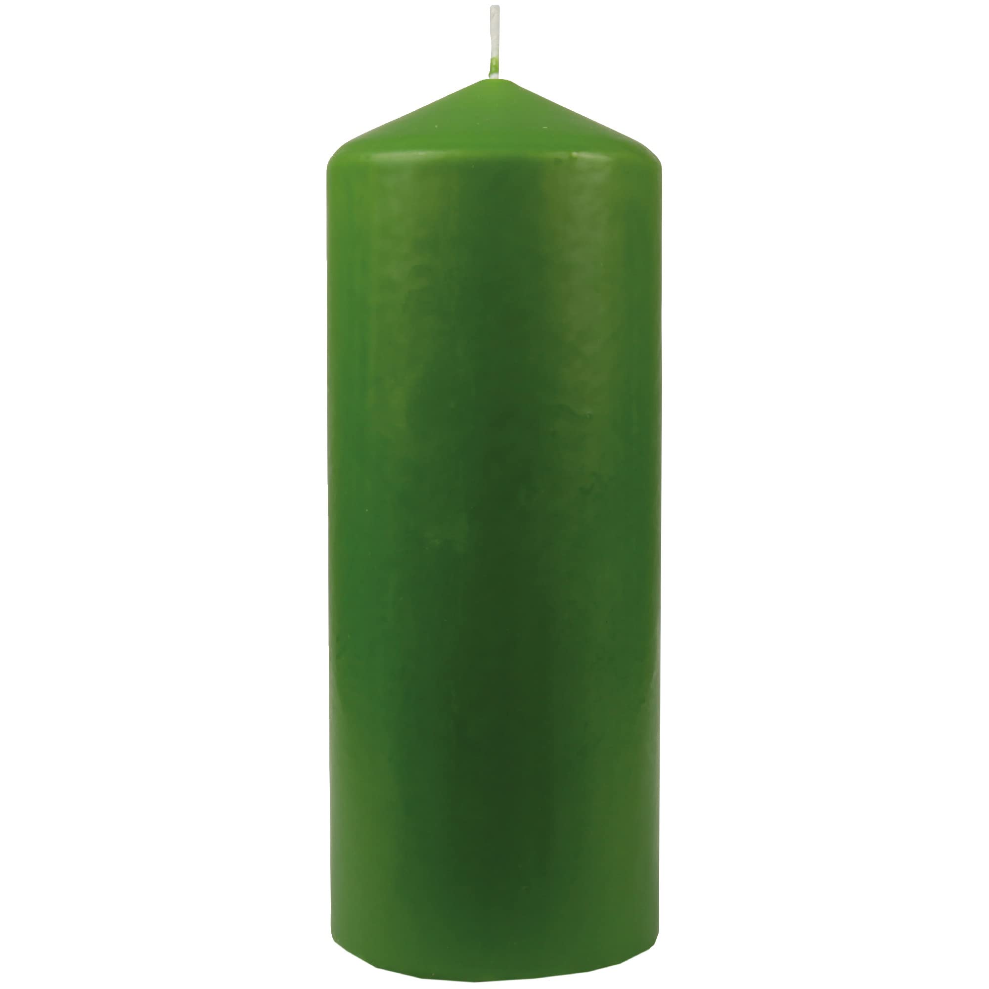 Stumpenkerzen Wachskerzen Ø8cm x 20cm (6er Pack) Hellgrün - Lange Brenndauer, Hergestellt in EU, Kerzen Blockkerzen - Wachs Stumpen