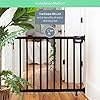 Summer Infant Summer Deluxe Stairway Simple to Secure Wood Safety Baby Gate, Fits Openings 30-48" Wide, for Doorways & Stairways, 32" Tall Walk-Through Baby & Pet Gate, Black, One Size