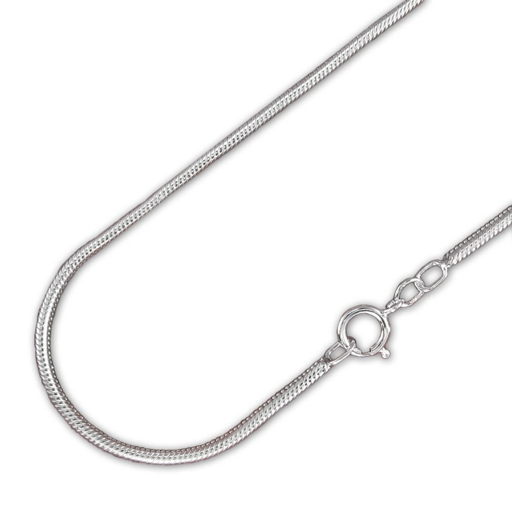 .925 Sterling Silver Snake Chain for Pendants, 1.5mm Diameter, 16-30 Inches Long
