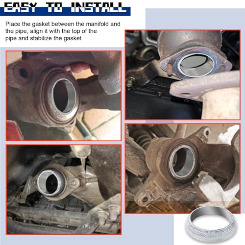 Graphite Header Manifold Downpipe, Exhaust Donut Gasket, Car Exhaust Gaskets, High Temperature Resistance Exhaust Flange Gasket for Preventing leaks and noise, Universal Car Accessories (60mm) - Image 5