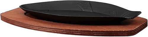 Operitacx Plato de barbacoa en forma de pescado, sartén antiadherente portátil para carne y limpieza, accesorio de cocina para fiestas y reuniones