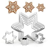 GWHOLE 10Pcs Star Cookie Cutters, Christmas Cookie Cutter Set Cookie Tree Pastry Cutters for Christmas Winter Holiday Baking