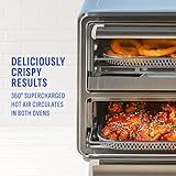 PowerXL SmartSynx Dual Door Oven, 8 Quick-Touch Cooking Presets including Air Fry, Toast, Bake, Broil, Reheat and More, Cook 2 Different Foods at the Same Time, Large Capacity & Adjustable Temperature