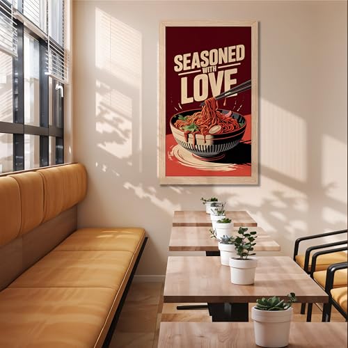 Image of NoWorries Wall art framed painting food posters for cafe decor (Synthetic wood frame) inch300 GSM premium art HD prints inch Wall painting for Home & Kitchen Decor (Pattern illustration)( Set of 1, Framed Painting) (NATURAL, ART-10, 10X19INCHES)