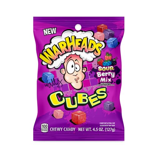 Warheads Sour Berry Mix Cubes Chewy Candy 127 g