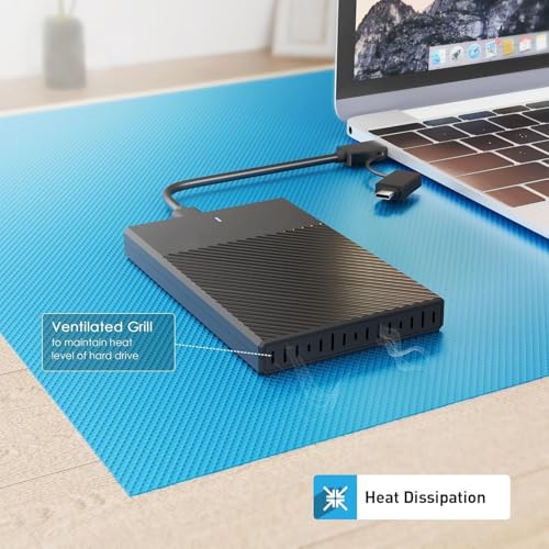 Image of 1TB Portable External Hard Drive, 2 in 1 USB-A /USB-C (Type C) Connectivity, Line-Design, USB 3.0, 2.5 Inch HDD, Fast Data Transfer