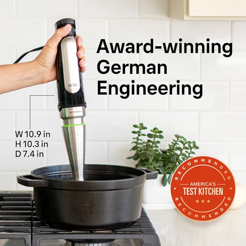 Braun MultiQuick 7 3-in-1 Immersion Blender with Food Processor – Powerful Handheld Electric Stick Blender - Emulsifier for Chopping, Beating & Whisking - Ideal for Soup, Puree, Smoothies & More