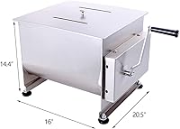 Vista 4 de Hakka - Mezclador manual de carne de doble eje (45 libras/22,5 L)