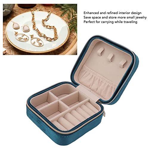Organizador de Caixa de Joias de Veludo para Viagem, Estojo Portátil de 2 Camadas de Veludo para Arm