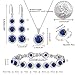 LMXXVJ Royal Blue Created Sapphire Formal Jewelry Set for Women,Platinum Plated Necklace Adjustable Ring Earrings Tennis Bracelet Costume Jewelry Set Fashion Gifts for Mom/Wife/Best Friend/Bridal/Bridesmaid